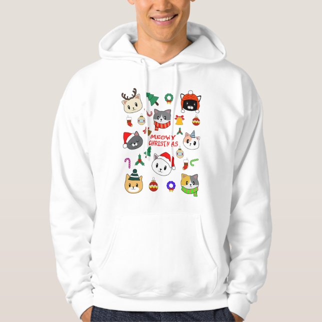 Sudadera FELIZ XMAS, Árbol de Navidad Meowy, regalo de Navi (Anverso)