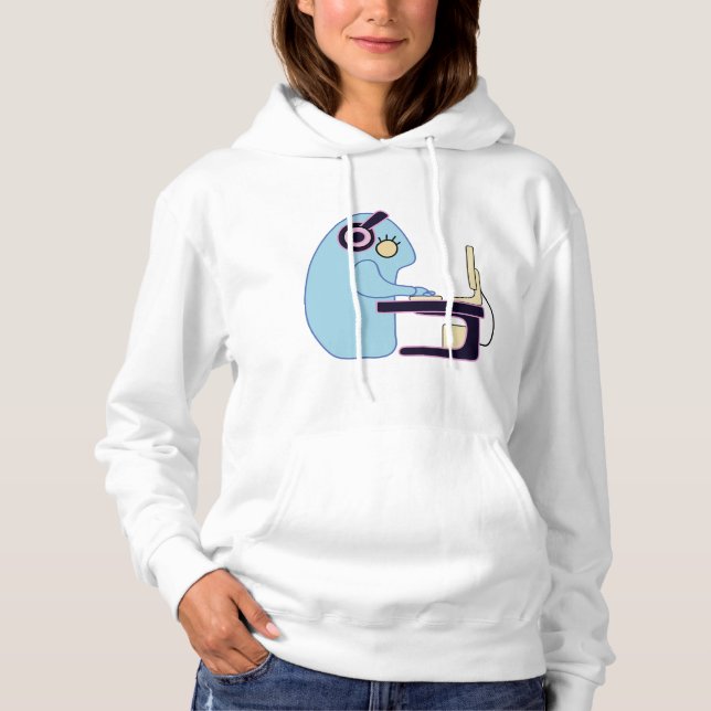 Sudadera Female cute blue programming monster (Anverso)