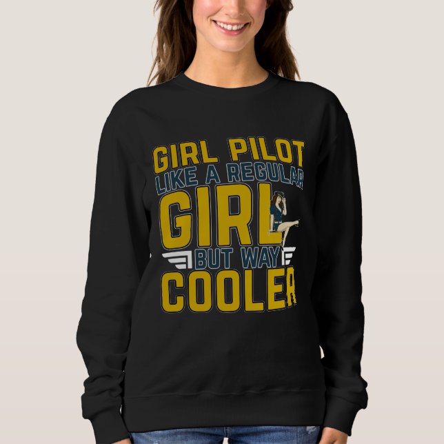 Sudadera Female Pilot For A Pilot Professionals And Plane H (Anverso)