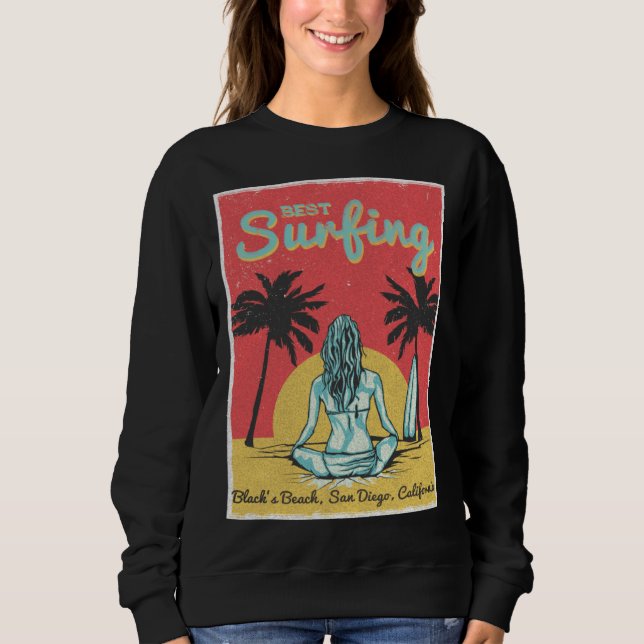Sudadera Female Surfer Black s Beach San Diego California (Anverso)