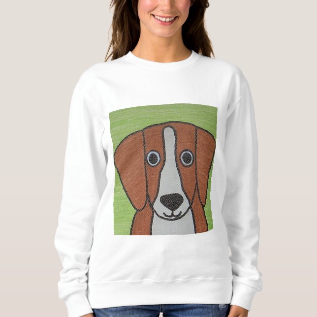 Sudadera femenina de Beagle Cute (Anverso)