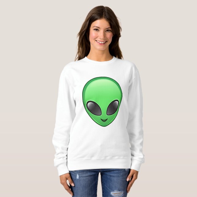 sudadera femenina de emoji alienígena (Anverso completo)