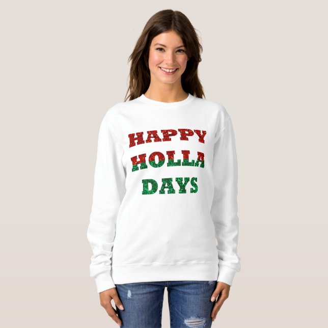 sudadera femenina de feliz holla days (Anverso completo)