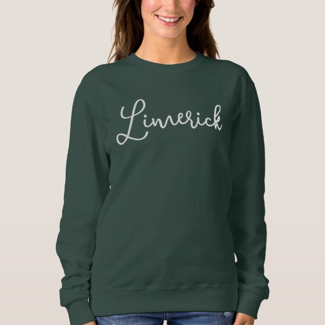 Sudadera femenina de Limerick Script City (Anverso)