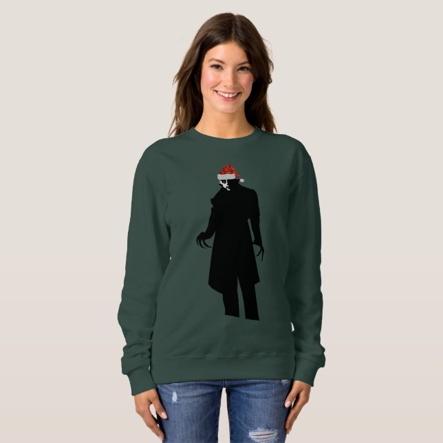 sudadera femenina de santa nosferatu xmas (Anverso completo)