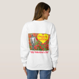 sudadera femenina. Feliz Día de San Valentín. negr