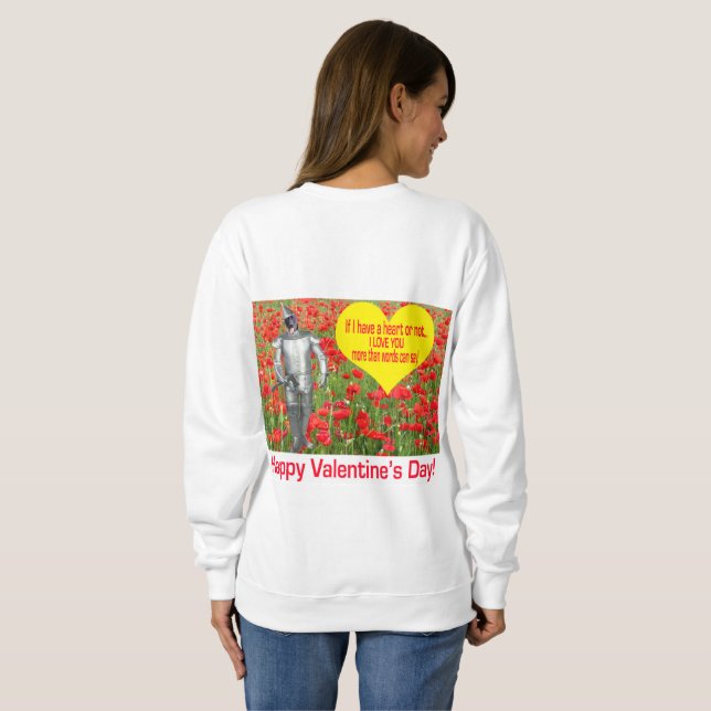 sudadera femenina. Feliz Día de San Valentín. negr (Reverso completo)