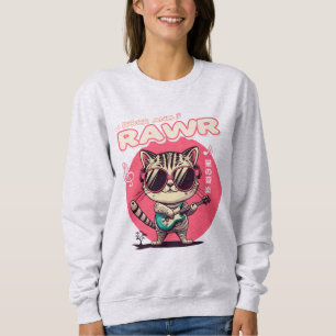 Sudadera femenina - Rock & Rawr Funny Kawaii Cat