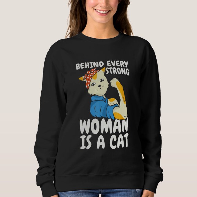 Sudadera Feminist Women s Rights  Equality Feminism Cat (Anverso)