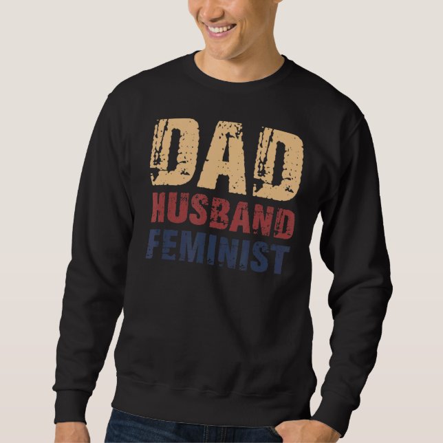 Sudadera Feminista por el Día del Padre Retro de Esposo (Anverso)