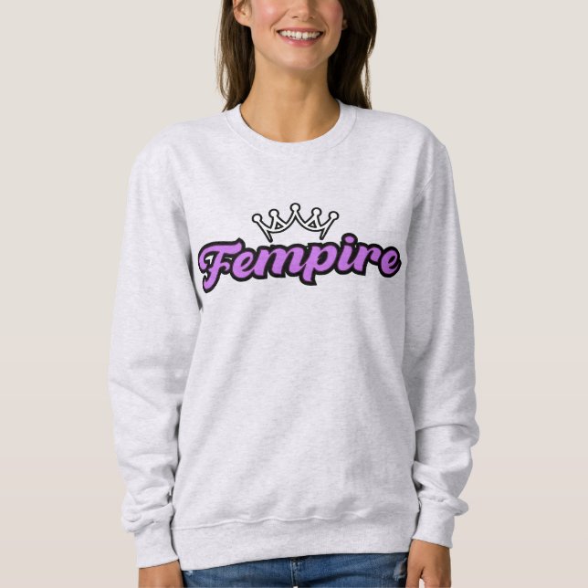 Sudadera FEMPIRE Logo Purple–Crown Empowerment Design (Anverso)