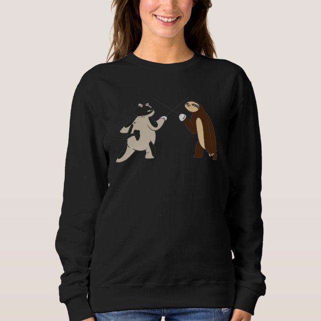 Sudadera fencing lazy sloth cat (Anverso)