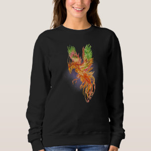 Sudadera Fénix Ascendente Acuarela Fantasía Mítico Místico