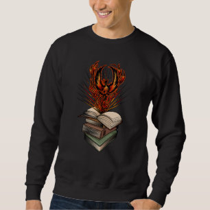 Sudadera Fénix Elevándose de las Llamas de los Libros Fanta