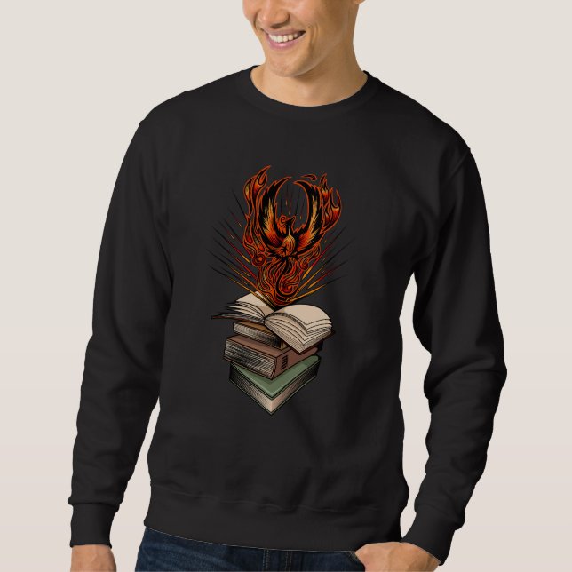 Sudadera Fénix Elevándose de las Llamas de los Libros Fanta (Anverso)