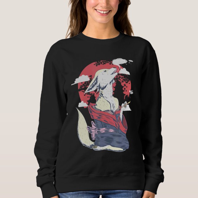 Sudadera Fennec Fox Art Japonés Harajuku Retro Estética C (Anverso)
