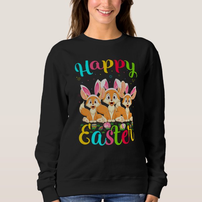Sudadera Fennec Fox Easter Egny Bunny Fennec Fox Happy East (Anverso)