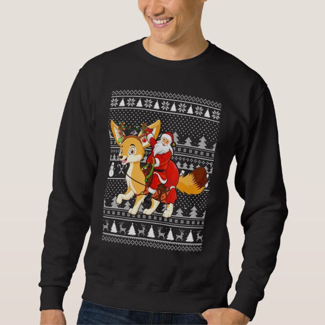 Sudadera Fennec Fox Lover Santa Riding Fennec Fox Ugly Chri (Anverso)