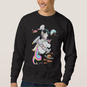 Sudadera Fennec Fox Riding Unicorn Food Pizza Space Fiesta