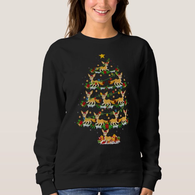 Sudadera Fennec Fox Xmas Luces Fennec Fox Christmas Tree (Anverso)