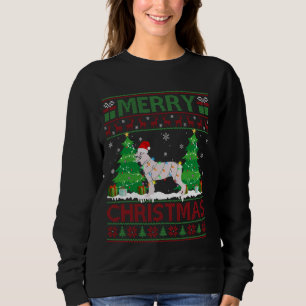 Sudadera Feo árbol de Navidad iluminando al perro rotulier