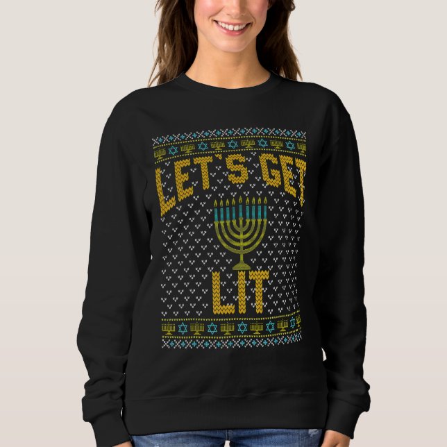 Sudadera Feo Hanukkah Vamos a Emborracharnos (Anverso)