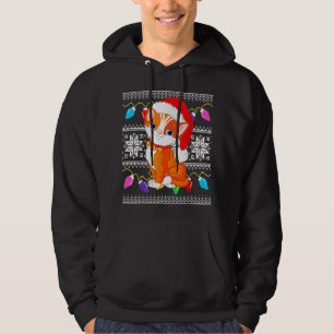 Sudadera Feo Navidad Cat Santa Hat ilumina gato de regalo d