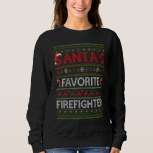 Sudadera Feo Navidad iluminando a Chris, bombero favorito d