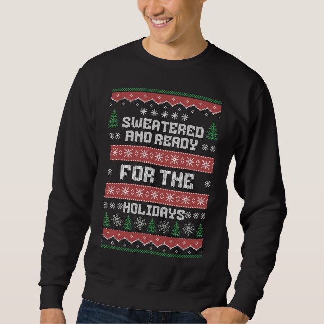 Sudadera Feo Navidades Endulzados Y Listos Para Las Vacacio (Anverso)