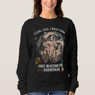 Sudadera Feral chica Funny Navidades Sweatshirt /Raccoon