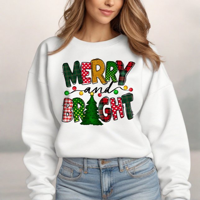 Sudadera feriado de Navidades merry y brillantes (Brighten your festivities with this cheerful Christmas sweatshirt, spreading joy wherever you go!)