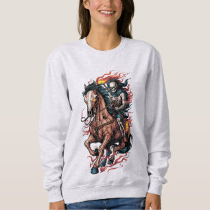 Sudadera Feroy piloto de esqueletos en un caballo galopante