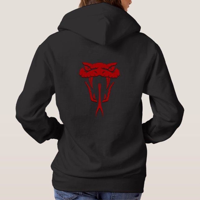 Sudadera Feroz cara de serpiente roja Unisex (Reverso)
