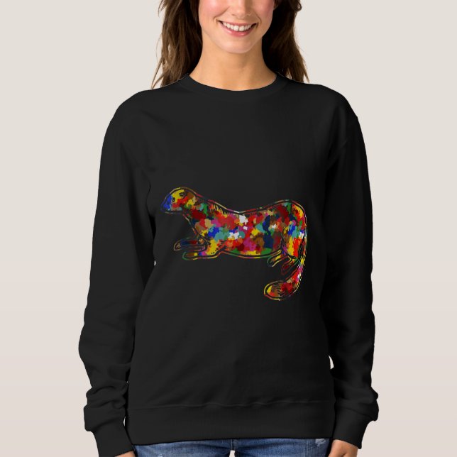 Sudadera Ferre Cute Ferret Colorful (Anverso)
