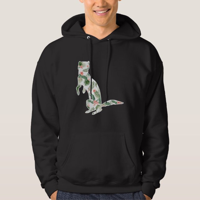 Sudadera Ferret Mink Flower Girl Print Floral Weasel Hawaii (Anverso)
