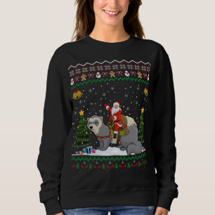 Sudadera Ferret Ugly Xmas Gift Santa Riding Ferret Christma