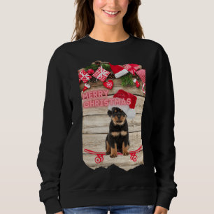 Sudadera Ferry Christmas Rottweiler Puppy En Skateboard