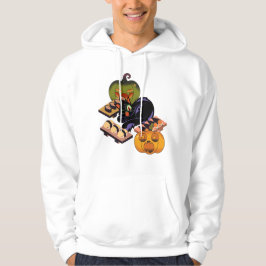 Sudadera Festejo de Sushi de Gato Guiñando Tonto y Calabaza