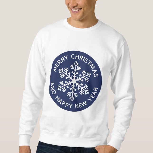 Sudadera festiva de copos de nieve de la Marina (Anverso)