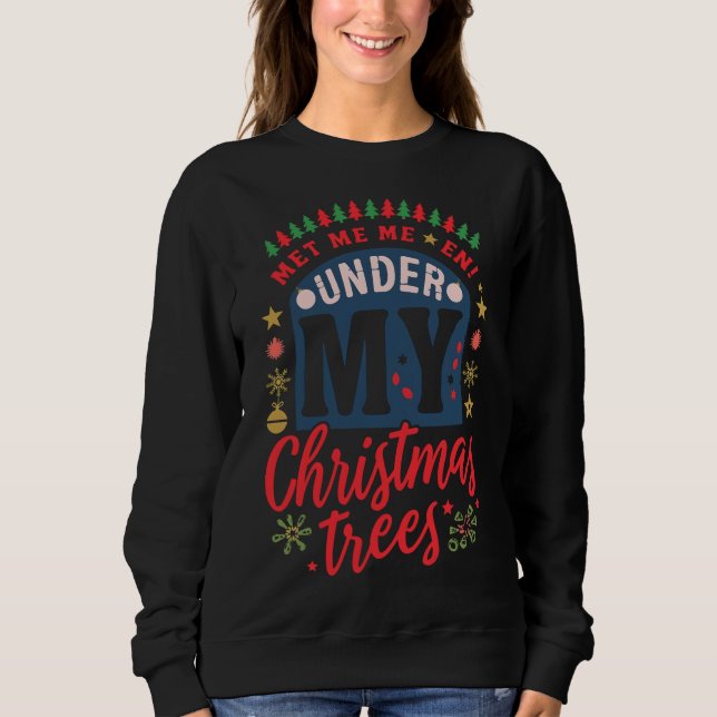 Sudadera festiva de vacaciones “Bajo mis árboles d (Anverso)