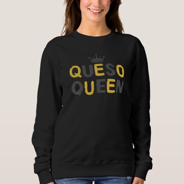 Sudadera Festival Queso Queen Mexicano de Fiesta Cinco de M (Anverso)