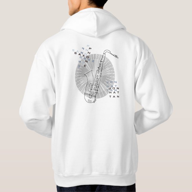 Sudadera Festival Saxofónico de Jazz Saxofonista (Reverso)