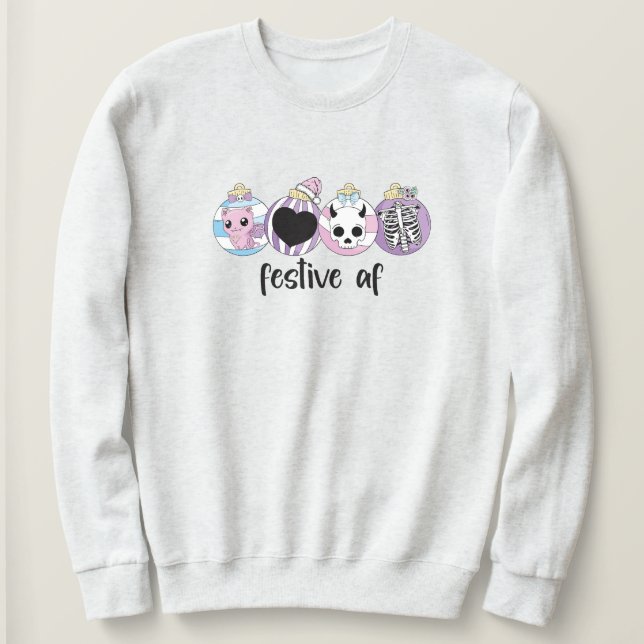 Sudadera Festive AF Pastel Goth Christmas Sweatshirt (Anverso del diseño)