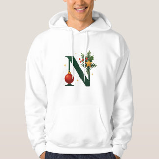 Sudadera Festive Letter N Holiday Adult Pullover Hoodie