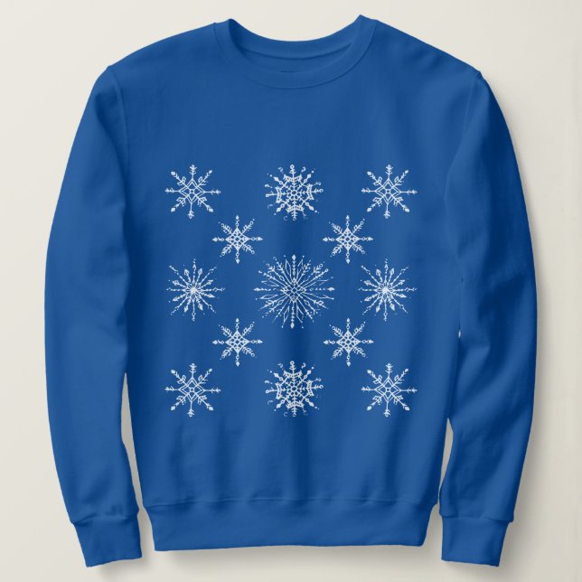 Sudadera Festividad de invierno del patrón de copos de niev (Anverso del diseño)
