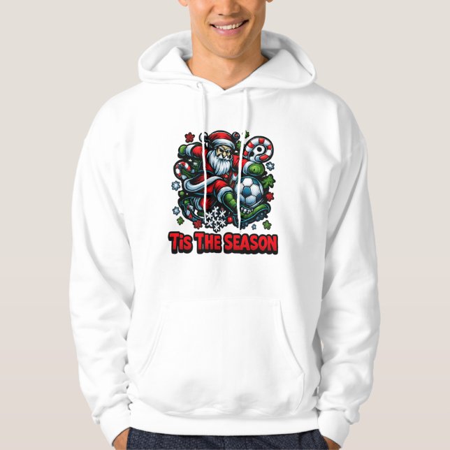 Sudadera Festividad de los Navidades de la bola de fútbol d (Anverso)