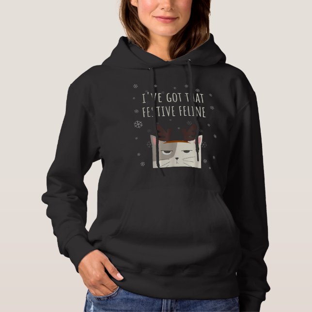 Sudadera Festividad festiva para Navidades gatos (Anverso)