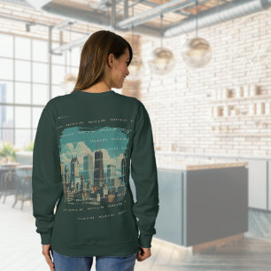 Sudadera Festividad navideña Chicago Skyline