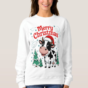 Sudadera Festividad Vaca Feliz Navidad Alegre