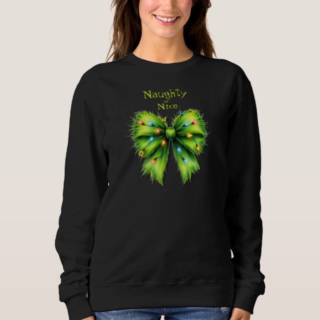 Sudadera Festividad Verde Festiva Bow-Lights traviesa o agr (Anverso)